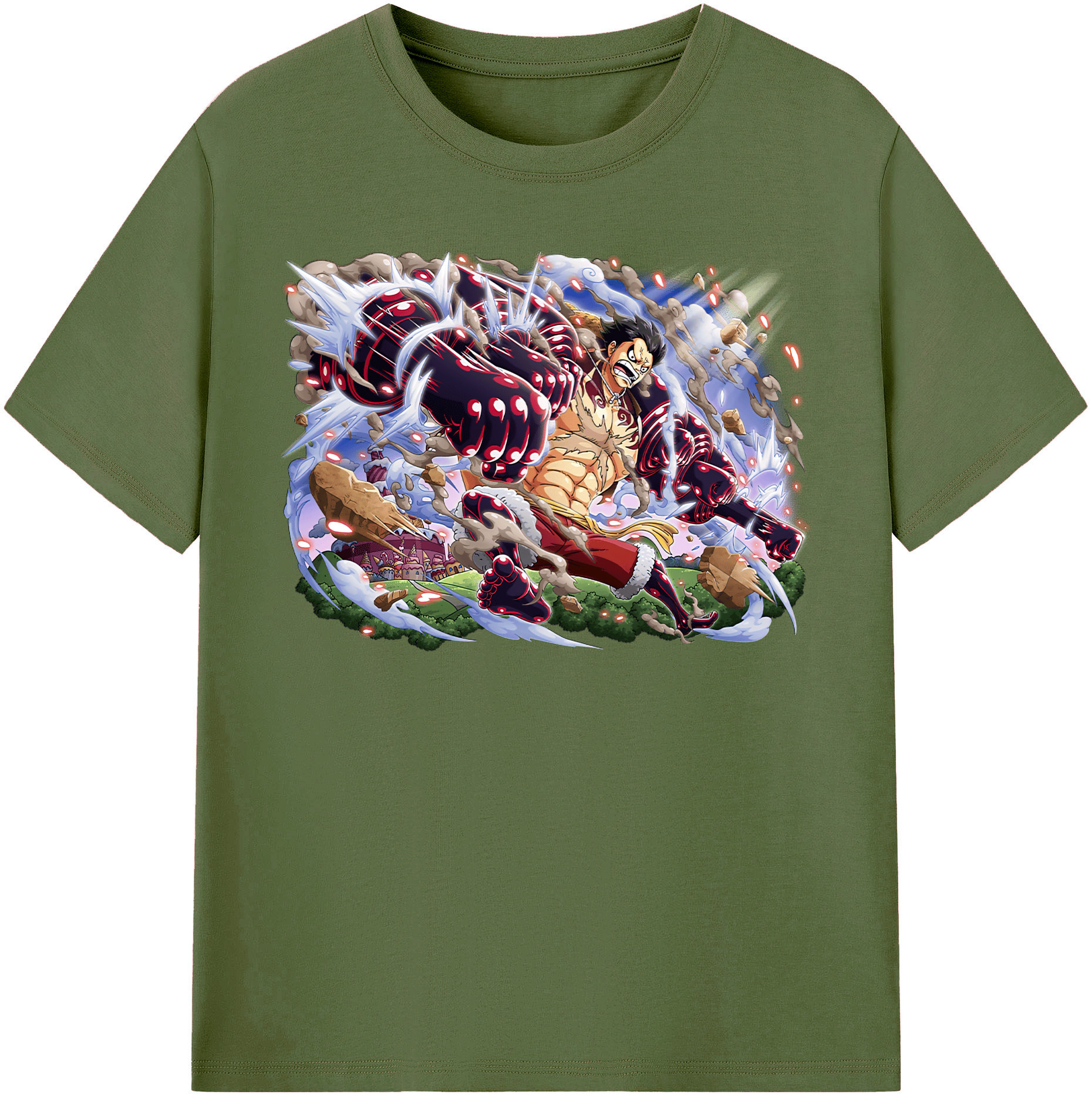 ワンピース モンキー・D・ルフィ ONE PIECE Monkey D. Luffy 綿100％半袖Tシャツ（フロントプリント）